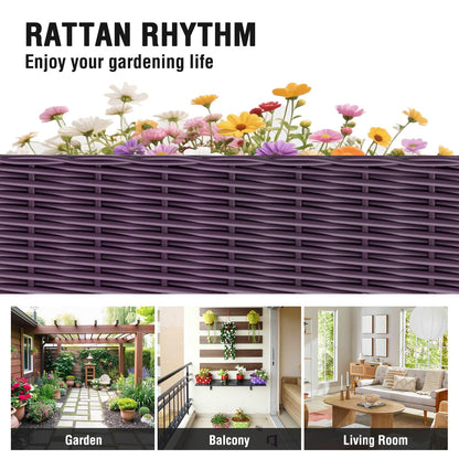 Klippehop Raised Garden Bed with Reinforcement Rods Elevated Planter Boxes for Outdoor Plants with Drainage Holes for Flowers Vegetables Herbs Patio Backyard Deck Balcony,Purple