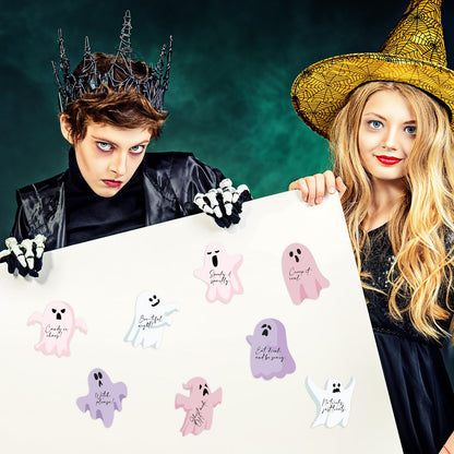 Thenshop 48 Pack Ghost Halloween Sticky Notes 1440 Sheets Boo Ghost Note Pads 8 Styles Self Adhesive Notepads for Halloween School Office Home Students Teachers Present