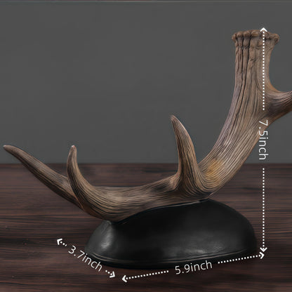 Zipenghua Antler Wine Bottle Rack, Rustic Resin Countertop Single Wine Bottle Holder, Practical Home Tabletop Decor Craft for Living Room, Dining Room, Cellar, and Bar