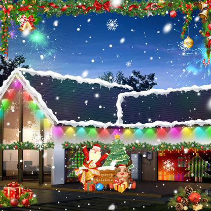 MUCCCUTE Permanent Outdoor Lights for Easter150ft RGB + IC Eaves Lights with App & Remote Control, Outdoor String LED IP67 Waterproof for Holidays New Year July 4th Roof Eaves House Garden Decor