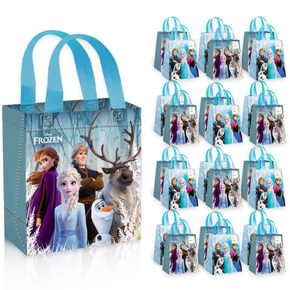 Disney Frozen Party Favor Bags Set – 24 Pack of 8" Frozen Party Goodie Bags for Kids Bulk Reusable Mini Totes | Disney Frozen Birthday Party Supplies