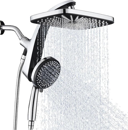 BOZYBO Rain Shower Head with Handheld: High Pressure Shower Heads with Handheld Spray Combo, 12" Rainfall Shower Head and 9 Sprays Hand Showerheads with Magnetic Docking and Power Jets, Chrome 1.75GPM