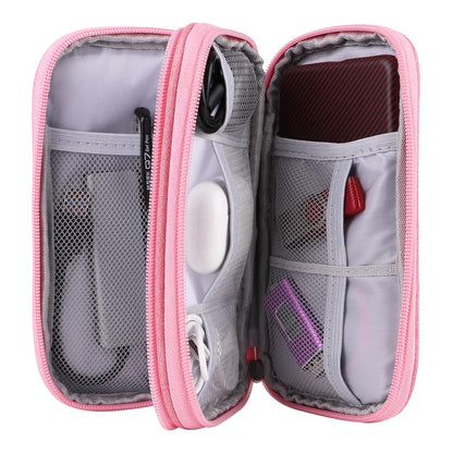 Pink Travel Gadget Bag - Ultimate Cable &accessories Organizer for Chargers, Phones & Memory Cards