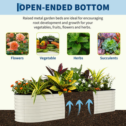 Garvee 2 Pack 8x2x2ft Galvanized Raised Garden Bed Kit, Oval Metal Planter Boxes with Anti-Cut Safety Edges, Rust-Resistant Deep Root Planters for Outdoor Vegetables, Flowers, Herbs, Green