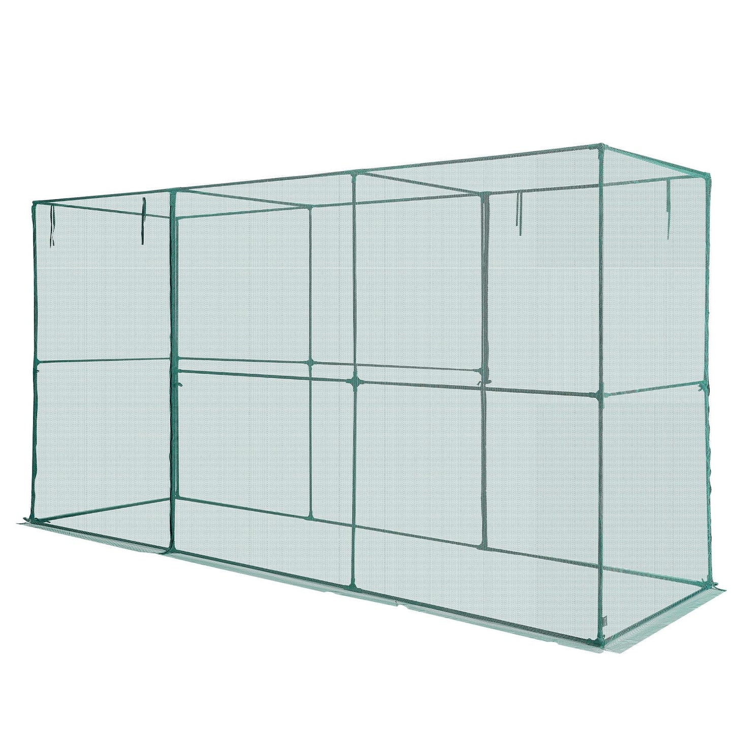 VEVOR Crop Cage, 11.6 x 3.9 x 6.3 ft Plant Protection Tent with Zippered Door, Wind-Resistant Tall Crop Cage, Easy to Install, Outdoor Raised Bed Cover, Tomato Plant Netting for Garden Patio Lawn