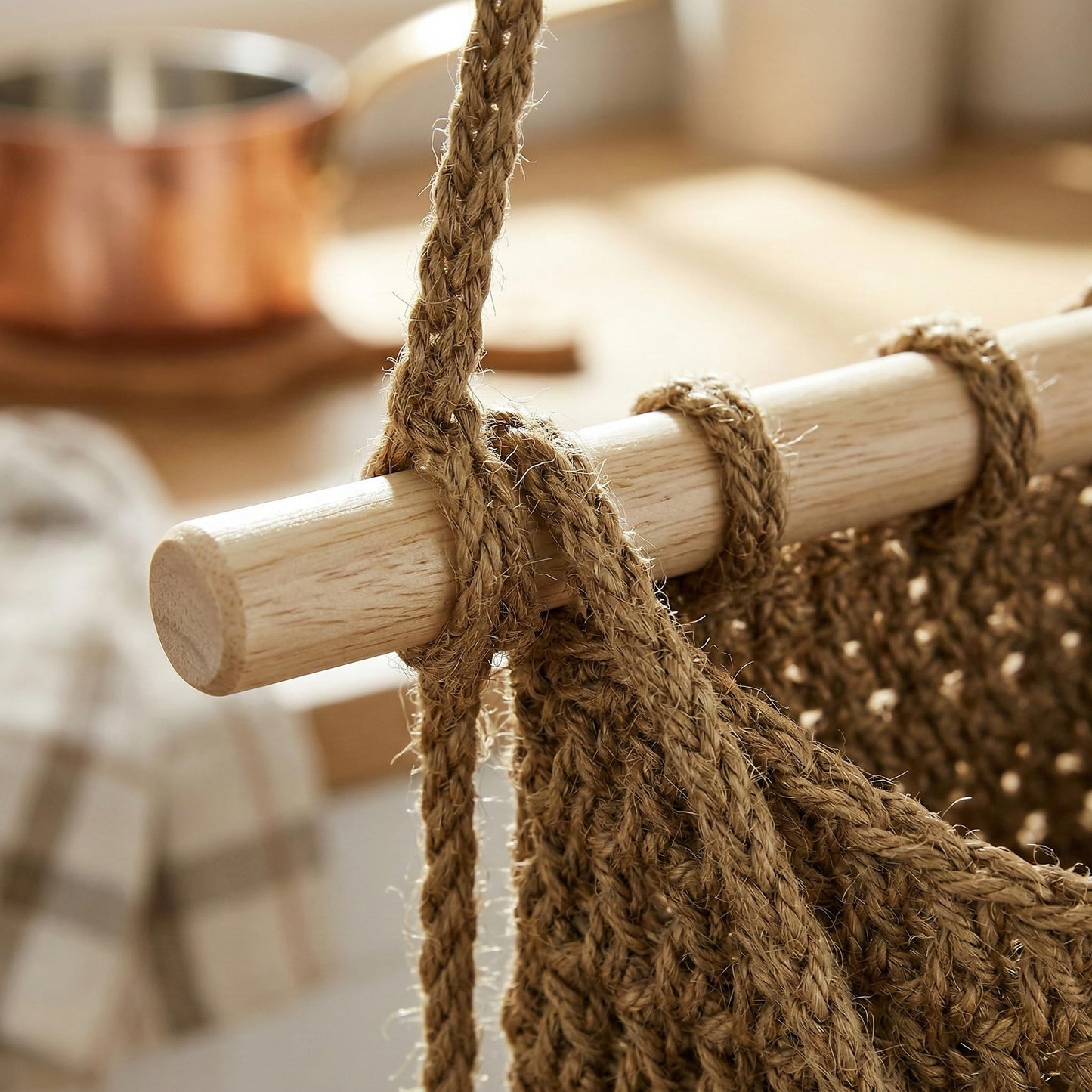Cabilock 3 Tier Hanging Fruit Basket for Kitchen - Boho Macrame Woven Wall Storage for Onion and Potato, Space-Saving Cotton Rope Produce Organizer for Pantry & Bathroom