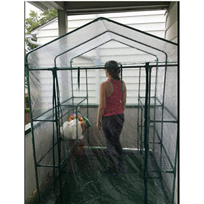 Greenhouse - Walk in Greenhouse with 8 Sturdy Shelves and PVC Cover for Indoor or Outdoor Use - 56 x 56 x 76-Inch Green House by Pure Garden