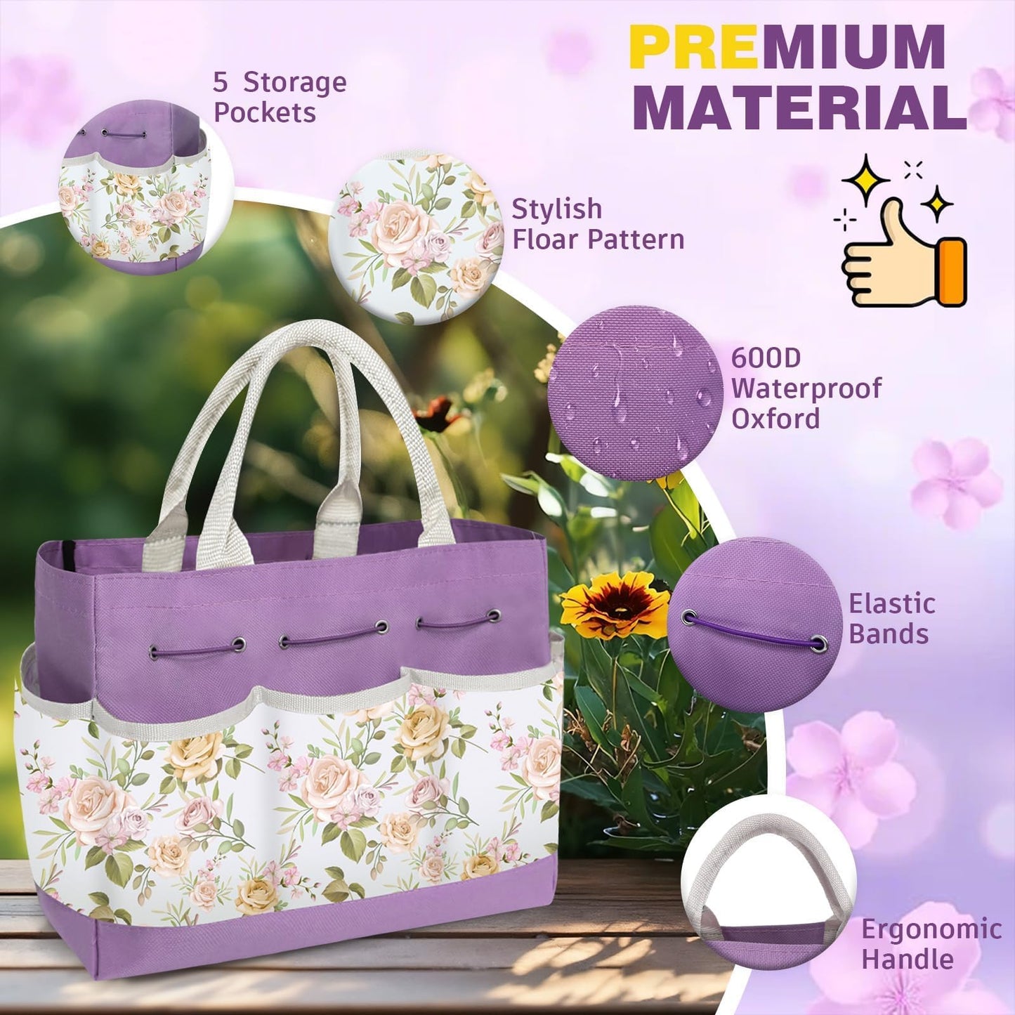 22Pcs Gardening Tools Set for Women Heavy Duty Garden Hand Tool Kit,Birthday Gifts for Mom Wife Grandma Beginner Gardening Accessories with Large Tote Bag/Shovel/Repotting Mat/Plant Labels/Gloves
