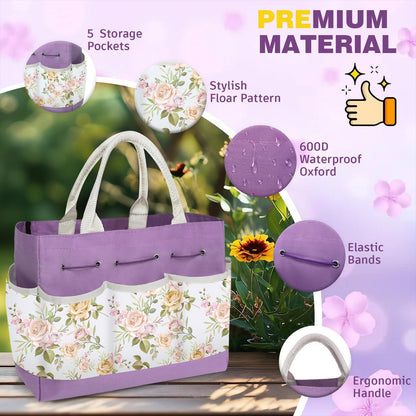 22Pcs Gardening Tools Set for Women Heavy Duty Garden Hand Tool Kit,Birthday Gifts for Mom Wife Grandma Beginner Gardening Accessories with Large Tote Bag/Shovel/Repotting Mat/Plant Labels/Gloves
