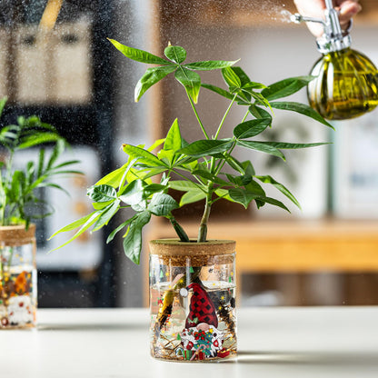Christmas Vase, Christmas Themed Propagation Stations, Glass Propagation Vases for Plants, Cuttings, Desktop Planter Vase for Home & Office Decor, Set of 6 (3 Large & 3 Small)