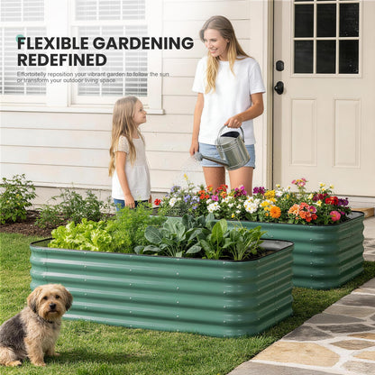 5×3×1.4FT Galvanized Raised Garden Bed Outdoor, Metal Raised Garden Bed Kit, Large Planter Raised Beds, 4 In1 Modular Raised Planter Box Outdoor,Raised Beds for Gardening for Vegetables Flowers Herbs