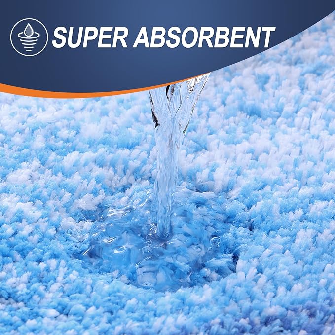 OLANLY Large Bathroom Rugs Mat 44x32, Extra Soft Absorbent Microfiber Bath Rugs, Rubber Backing, Quick Dry, Washable Bath Mats for Bathroom, Tub and Shower, Home Decor Accessories, Light Royal Blue