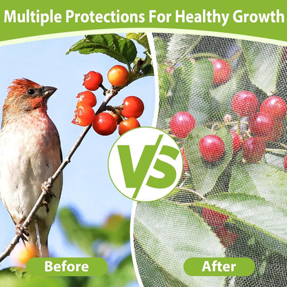 Large Fruit Tree Netting with Drawstring and Zipper, 15 * 15FT Garden Netting for Garden Protection, Insect Bird Netting for Fruit Trees, Protection from Anti Birds, Bugs,Cicadas, Insects