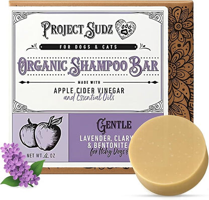 Project Sudz Gentle All Natural Dog Shampoo for Dry Coat for Sensitive Skin | Bar Shampoo for Dogs | Organic Dog Shampoo Sensitive Skin | Lavender (1)