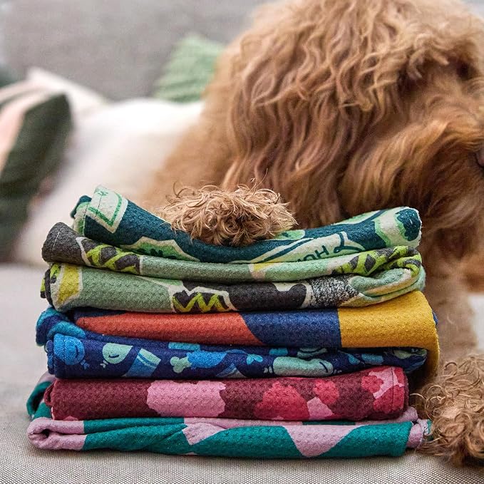 Dock & Bay Pet Towel - Super Absorbent & Quick Drying Dog Towels with Bag - 100% Recycled - A Dogs Dinner, Large (120x70cm, 47x27)