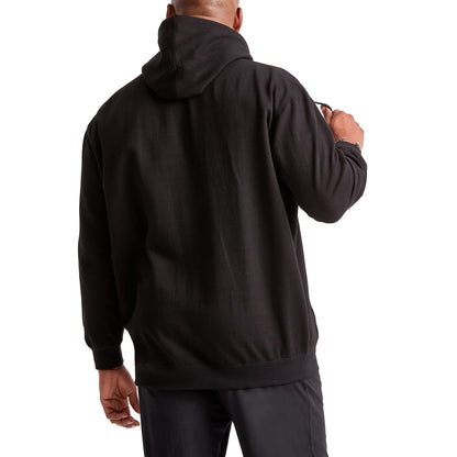 Champion Men's Pullover Fleece Hoodie, Standard Fit, Midweight, Available in Regular and Big & Tall, Black-Classic Script Logo, Medium
