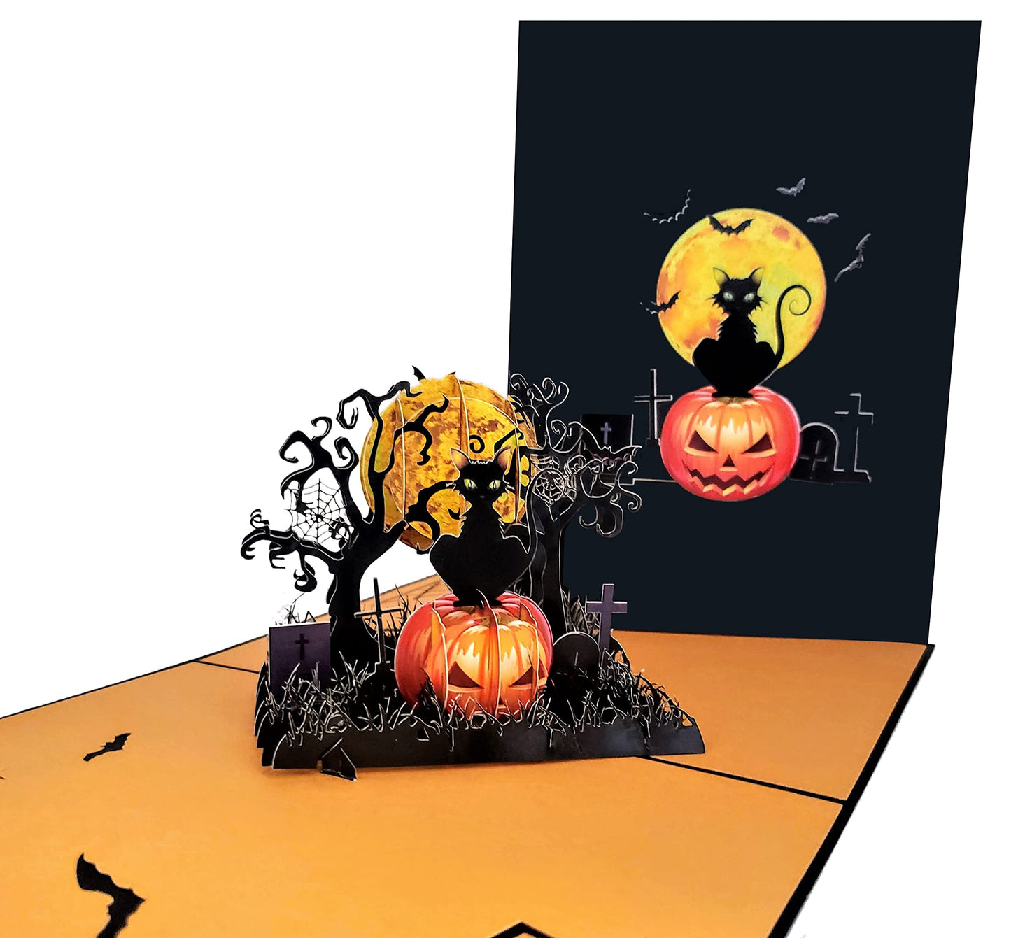 iGifts And Cards Halloween Black Cat 3D Pop-Up Card Haunted Nights 5"x7"
