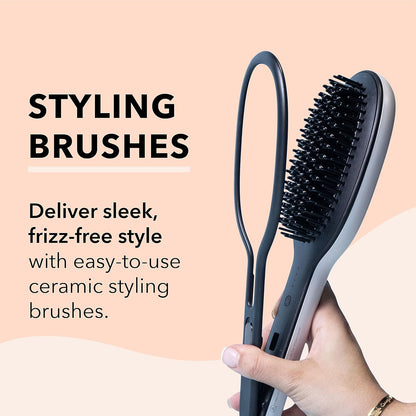 InStyler Straight Up Max Ceramic Straightening Brush - Detangling Hair Brush Straightener with Powerful Ceramic Heated Plates for Smooth, Frizz-Free Hair - For Thick, Curly & Wavy Hair Types