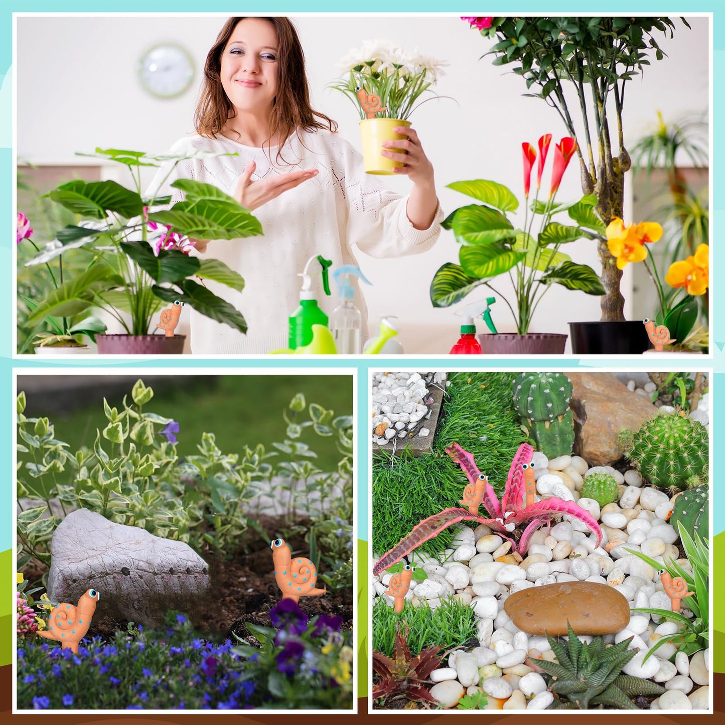 Relaxweex 6 Pcs Water Sensor Ceramic The Potting Shed Water Sensor Plant Decoration Moisture Monitor Gardening Houseplant Humidity Meter Fun Gardening Gift for Your Potted Plant