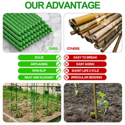 WAENLIR Garden Stakes 48 inch 4ft Sturdy Tomato Stakes, Plant Stakes for Outdoor Plants, Metal Plant Support Sticks for Gardening, Pack of 50