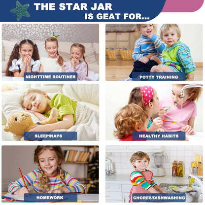 Orbixa Magnetic Star Reward Jar for Kids & Students – Glitter Magnetic Reward System for Classroom & Home, Personalized Behavior Chart with Sparkling Stars, Alphabet Stickers & Velvet Bag (Glitter)