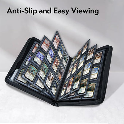 Top Loader Binder for Cards (Clear Window), Holds 288 Cards in 3"x4" Toploaders, Trading Card Binder 9 Pocket for TCG, MTG, YGO, Game Cards, Sports Cards(Black)