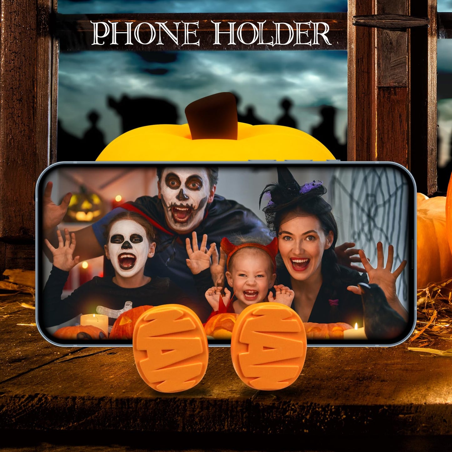 Gefaxi Pumpkin Night Light for Kids Cute Jack O Lantern Halloween Decor Nightlight for Baby Nursery Toddler Squishy Pumpkin Lights Cordless Rechargeable Dimmable Silicone Bedside Lamp Halloween Gifts
