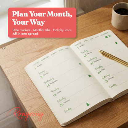 Rongrong Time to Date Planner Stickers Book for Planners, Calendars and Journals – Never Miss a Deadline with Our Essential Date Stickers – Scrapbook Accessories – 24 Pages
