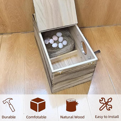 Tfwadmx Large Parakeet Nesting Box, Bird Nest Breeding Box, Wood Parrot Nest Box with Perch Bird Cage House for Cockatiel Lovebirds Budagie Canary Finch (XL)