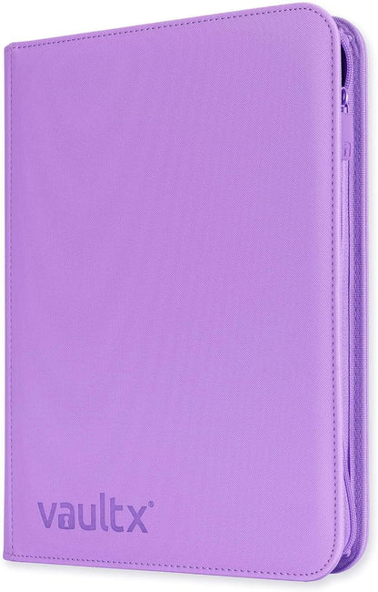 Vault X 4 Pocket Zip Binder, 160 Cards, Exo-Tec Material, 20 Side-Loading Pages (Purple)