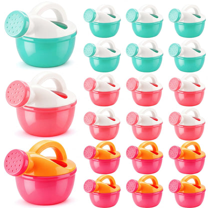 Sieral 20 Pcs Mini Plastic Watering Cans Bulk 3.5 Inch Small Portable Watering Pot Can for Garden, Indoor Outdoor Plants, Flower, Succulents, House Plants, Beach Sand and Water Play Yellow, Pink, Blue