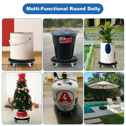 W B D WEIBIDA Trash Can Dolly Wheels Adjustable 15-19 Inch Round Roller with 4 Wheels Drum Cart Heavy Duty 440lbs Keg Truck Large Barrel Dollies Multi Functional Rolling Stand Plant Caddy