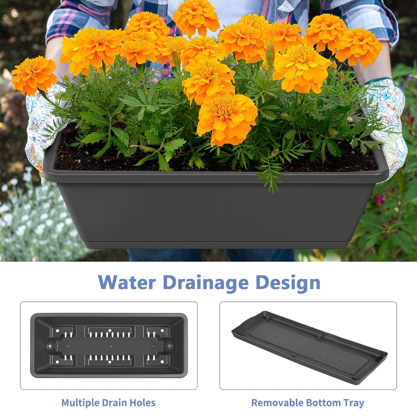Raised Garden Beds with 6 Garden Planter Boxes Indoor Outdoor Vertical Raised Bed for Gardening Standing Planter Box with Legs, 3 Tier Elevated Herbs Flowers Garden Planter for Patio, Balcony, Gray