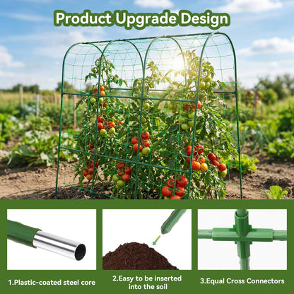 TOCCYARD Cucumber Trellis for Raised Bed, U-Shape Garden Trellis for Climbing Plants Outdoor, Metal Arch Trellis for Vegetables, Plant Support for Tomato, Pea, Zucchini, Squash