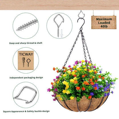 Ticway 35 PCS Q-Hanger Hooks for String Lights, Ceiling Hangers for Plants & Wind Chimes, Christmas Decorations Outdoor Hooks 304 Stainless Steel