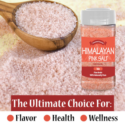Concession Essentials- Himalayan Fine Grain Pink Salt (1lb) Includes a 3" Wooden Scoop