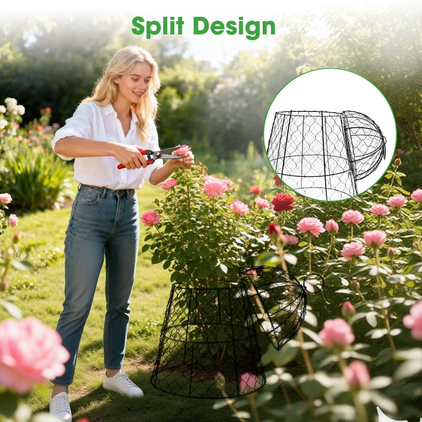 12 Pcs Garden Cloches for Plants, 17" H x 13" D Metal Chicken Wire Cloche Plant Covers Sturdy Plant Protectors Garden Netting Plant Protectors from Animals to Keep Bunnies Chicken Squirrels Birds Out