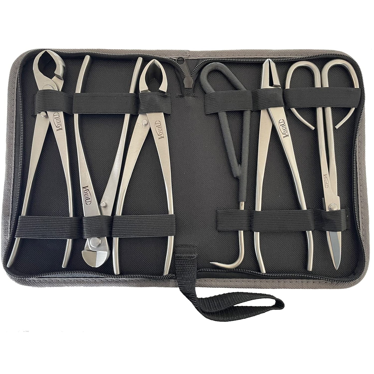 vouiu 6-Piece Bonsai Tool Set,Concave Cutter,Knob Cutter,Jin Pliers,Wire Cutter,Bonsai Scissors, Root Hook