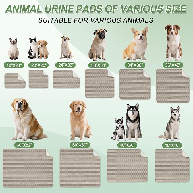 Washable Pee Pads for Dogs, Reusable Puppy Pads Dog Pads, Non-Slip Dog Pee Pads, Leakproof Pet Pee Pads Wee Wee Pads for Dogs. (Brown, 40"x60"(Pack of 1))