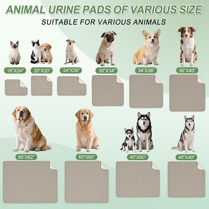 Washable Pee Pads for Dogs, Reusable Puppy Pads Dog Pads, Non-Slip Dog Pee Pads, Leakproof Pet Pee Pads Wee Wee Pads for Dogs. (Brown, 40"x60"(Pack of 1))