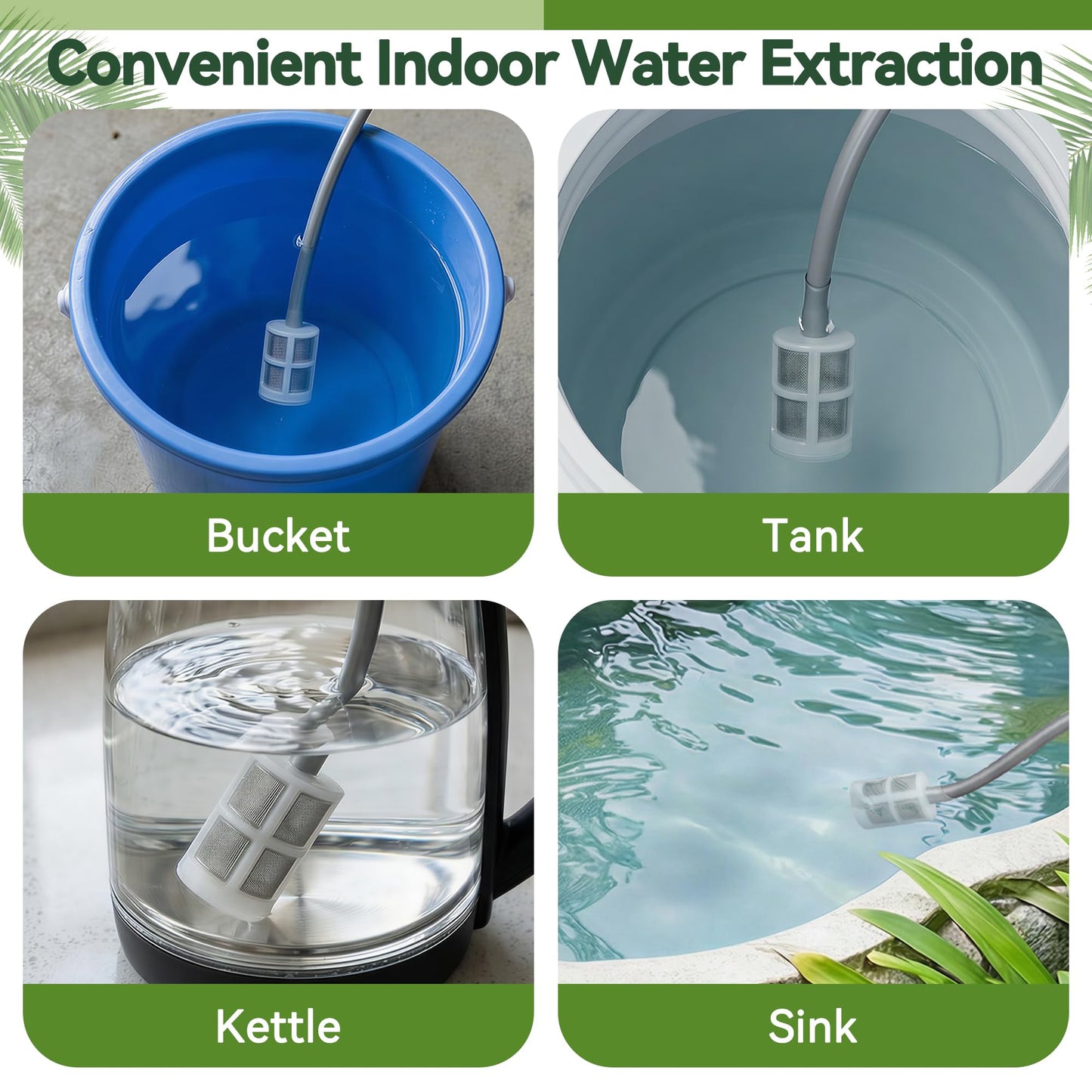 High Reach Electric Plant Waterer for Indoor Hanging Plants, Telescoping Indoor Water Sprayer Wand with Pump, 180° Adjustable Watering Nozzle High Flow Leakproof Design