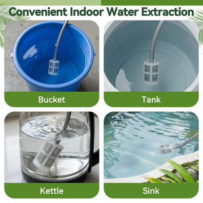 High Reach Electric Plant Waterer for Indoor Hanging Plants, Telescoping Indoor Water Sprayer Wand with Pump, 180° Adjustable Watering Nozzle High Flow Leakproof Design