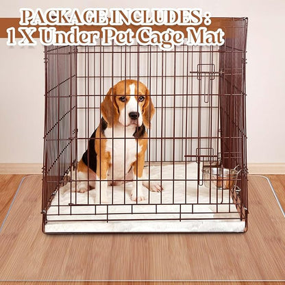 Cinnvoice Under Dog Crate Mat PVC Under Cage Mat Pet Floor Protector 48 x 48 Inch Waterproof Bird Cage Liner Washable Dog Kennel Puppy Pee Training Water Resistant Pad to Protect Floors, Clear