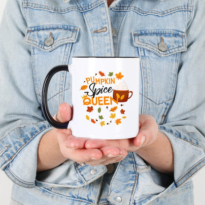 Casitika Halloween Coffee Mug. Pumpkin Spice Queen 11 Oz Coffee Mug. Fall/Autumn Cup For Friend Or Coworker.