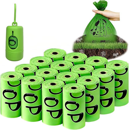 Dog Poop Bags Rolls-Biodegradable dog poop bags, Compostable Dog Waste Bags, ASTM D6400 & EN 13432 Compliant BPI Certified Pet Waste Bags. Earth Friendly 240 waste bag including dispenser