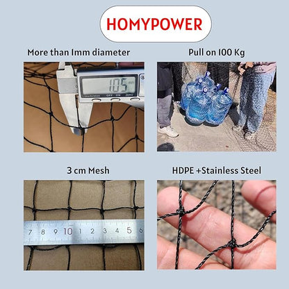 Cat Netting Balcony, 10x20 ft Stainless Steel Reinforced Bite Tear UV and Weather-Resistant Anti-Fall Netting for Pets, Safety Net for Cat, Small Catio for Apartment Balcony Protection