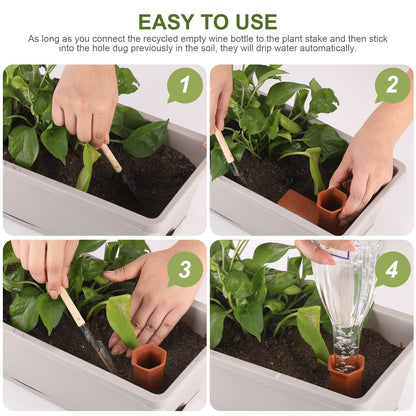 Plant Watering Devices Automatic Plant Waterer System Self Watering Terracotta Spikes Automatically Water Indoor and Outdoor Plants On Vacation Reusable Self-irrigate Water Storage Tank Globes