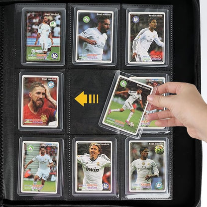Toploader Binder,Toploader Hard Cases, 9-Pocket Pages Sleeves Hold up 288 Cards.Toploader Card Binder with Sleeves for “3×4” rigid，Card Holder(grey)