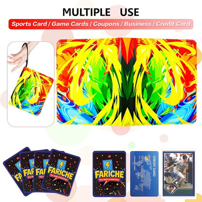 Trading Card Binder for TCG Cards, 4-Pocket Portable Card Collector Ablum Holder Book Fits 400 Cards with 50 Removable Sleeve, Waterproof BKM Card Binder Display Storage Carrying Cases for TCG-Storm