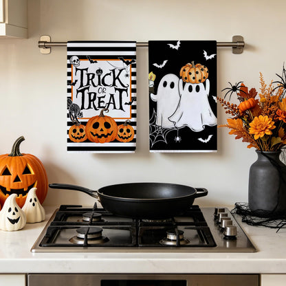 Hexagram Halloween Kitchen Towels, Black Halloween Hand Towels for Bathroom
